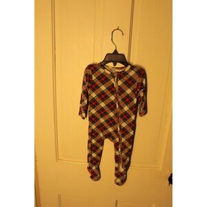 Posh Peanut Baby Footed Pajamas Holiday 3-6 Months Plaid Long Sleeve Sleepers